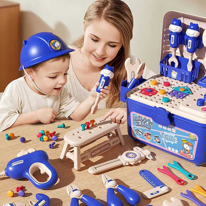 Toolbox Assembly Toy Set With Electric Drill Screw Disassemble ...