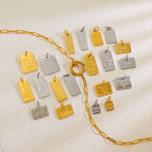 Étiquettes à bagages d'aéroport du monde entier, cartes postales de voyage, pendentifs pour la fabrication de bijoux DIY, breloques en acier inoxydable en gros - Product Image 1