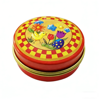 Boîte à pilules ronde et élégante JH, petite boîte à médicaments avec impression offset