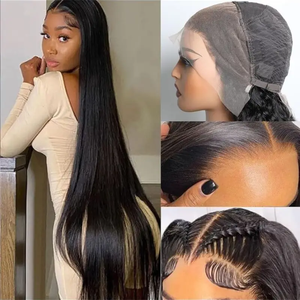 Perruque en dentelle HD 100% cheveux humains pour femmes, facile à porter, avec pré-définition de la ligne des cheveux et baby hair, en dentelle transparente <span class=keywords><strong>beige</strong></span> clair - Product Image 6