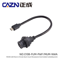 Micro USB tipo bayoneta conector impermeable IP67 conector Micro USB macho a hembra enchufe de Cable