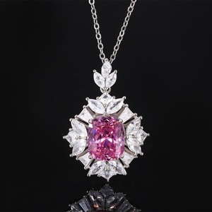 High Quality Eco-friendly Copper Bird Nest Cut 10*12MM Pink Cubic Zirconia Wedding Rings Jewelry Set for Bridal Events - Product Image 4