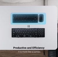 Clavier Bluetooth pliable IClever BK18 Portable, rechargeable, format de poche pour les voyages, compatible avec iPad, iPhone, ordinateur portable
