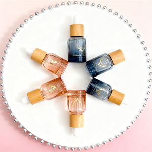 Flacon compte-gouttes ultra-fin de 10 ml et 15 ml avec bouchon à vis, en verre ambré vide, tête blanche ronde, sérigraphié - Product Image 4