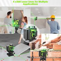 Niveau laser vert 4D 16 points en gros avec affichage numérique, résistant aux chutes, en alliage, pour extérieur, qualité industrielle, électronique