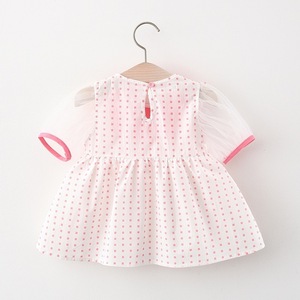 Baby Casual Clothes Toddler Kids <b>White</b> Dresses Girls Short Chiffon Ruffle Dress With Dot of Wholesale - Product Image 2