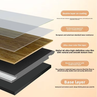 Revêtement de sol SPC (Stone-Plastic Composite) à clipser, pour usage domestique, 5 mm, style carrelage, pose directe, imperméable, antidérapant, ignifuge, moderne