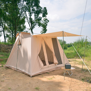 Luxury Foldable Camping <b>Tent</b> House Spring Outdoor Picnics TC Cotton Canvas Large Family Glamping Ridge <b>Tent</b> - Product Image 4