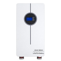 Batterie LiFePO4 Sliwan 25,6 V 300 Ah 7,68 kWh, batterie de stockage d'énergie portable avec roues pour alimentation de secours solaire, directement de l'usine