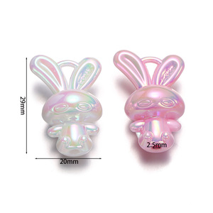 Rabbit Shape Acrylic Loose <b>Beads</b> For Bracelet Making With Iridescent Finish 10mm Size Craft Jewelry Accessories Wholesale - Product Image 5