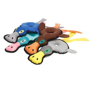 Разноцветные водонепроницаемые летние прочные интерактивные игрушки для домашних животных в форме утки, плюшевые жевательные забавные игрушки для собак