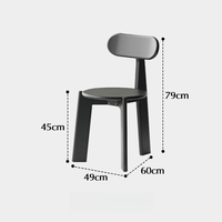 Chaise de salon empilable ergonomique en bois massif de style nordique pour hôtel et restaurant