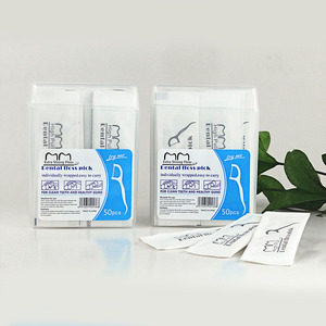 ขายส่ง Eco ย่อยสลายได้ Oral พลาสติก B ทันตกรรม Floss Picks ห่อไม้จิ้มฟัน - Product Image 2