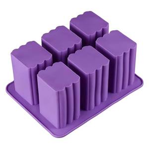 Hot-selling 6-cavity rectangular <b>silicone</b> mold, large size, sustainable mold for soap making - Product Image 3