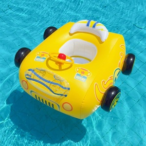 Nouvelle bouée de natation d'été pour enfants avec auvent, flotteur gonflable en PVC en forme de voiture à 4 roues pour bébés et tout-petits - Product Image 6