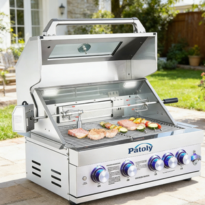 Factory Professional Outdoor <strong>BBQ</strong> Grill 5 Burners 304 Stainless Steel High Pressure Safety LPG NG <strong>Dual</strong> <strong>Fuel</strong> for Household Use - Product Image 1