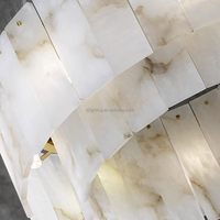 Suspension contemporaine à led salon villa escalier laiton marbre personnalité créative lustre art déco