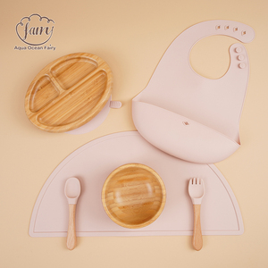ชุดอาหารเด็ก 5 ชิ้น ปลอดสาร BPA ผลิตจากซิลิโคนและไม้ไผ่ พร้อมจาน ชาม และอุปกรณ์ สำหรับเด็กทารกและเด็กเล็ก ขายส่งจากโรงงาน - Product Image 3