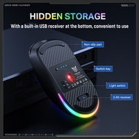Ratón ONIKUMA CW935 con Cable e Inalámbrico 2.4G, RGB, Tipo C, Diseño Ergonómico, Seis Niveles de 12800 DPI Ajustables, Ratón para Juegos de Computadora, Color Negro