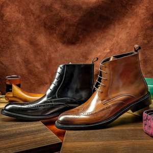 Zapatos de Cuero Hechos a Mano de Alta Calidad para Hombre, Zapatos Formales de Boda, Impermeables, para Verano y Otoño - Product Image 4