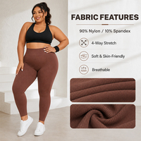 Leggings de yoga taille haute côtelés sans couture extensibles pour femme, effet ventre plat, grandes tailles, pour l'entraînement et la gym