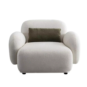 Thiết kế cổ điển hiện đại kích thước lớn màu trắng Teddy Arm Chair 1 chỗ ngồi phòng khách đơn <span class=keywords><strong>Sofa</strong></span> đơn với cánh tay cuộn loe - Product Image 3
