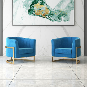 Fauteuil individuel nordique, design moderne et minimaliste, style américain, canapé inclinable avec coussins en tissu et rembourrage en éponge pour salon - Product Image 4