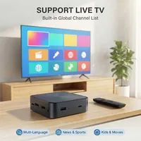 Boîtier Smart TV Hindetel Allwinner H135 Android 12.0 avec TV en direct mondiale intégrée, Wi-Fi double bande, Full HD 1080P 60fps, ultra compact pour