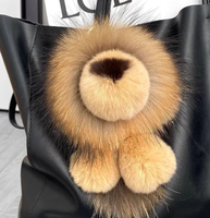 Petit pendentif lion, lion en fourrure de vison, pendentif Simba, porte-clés de voiture en peluche mignon