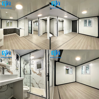 Maisons préfabriquées modernes, maison pliable de 20 pieds, mini-maison portable avec cuisine et salle de bain, construction modulaire en conteneur