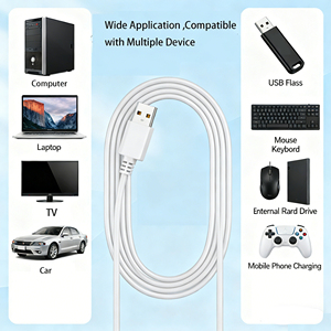 Özel USB Erkek Fişli 18AWG Bakır 2 Çekirdekli 4 Çekirdekli Kablo Demeti Beyaz Kalay Kaplı Uçlu Kablo, Kamera ve Cep Telefonu Kullanımı İçin - Product Image 3