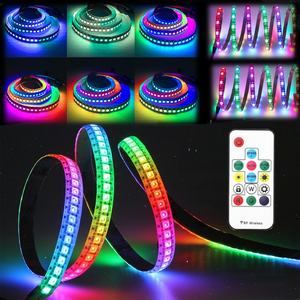 Bande lumineuse Flexible à 60Led <span class=keywords><strong>WS2812b</strong></span>, lumière colorée, <span class=keywords><strong>ruban</strong></span> d'éclairage, DC5V 5050 SMD, individuelle adressable, 60 diodes/m - Product Image 1