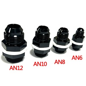 Raccord de traversée pour cellule à combustible en aluminium anodisé noir 6061‑T6 AN6 AN8 AN10 AN12 avec écrou et rondelles d'étanchéité en téflon - Product Image 6