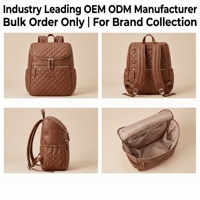 Sac à dos de voyage matelassé en cuir végétalien pour bébé, sac à langer de maternité, fabrication en gros pour usine OEM/ODM de marque privée