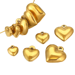 Pendentifs Breloques Cœur 3D en Acier Inoxydable Plaqué Argent, Petites Breloques Cœur pour la Fête des Mères et la Saint-Valentin, Idéal pour la Création de Bijoux - Product Image 1