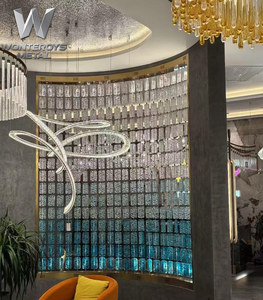 Divisor <span class=keywords><strong>de</strong></span> Espacios Personalizable con Marco <span class=keywords><strong>de</strong></span> Acero Inoxidable PVD, Pantalla <span class=keywords><strong>de</strong></span> Cristal Colorida, Diseño <span class=keywords><strong>de</strong></span> Partición para Hoteles y Restaurantes - Product Image 5