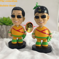 Personnalisé Vente en gros Résine Artisanat Drôle Comédien Star Singer Q Version Bobble Head Voiture Chambre Bureau Bureau Décoration