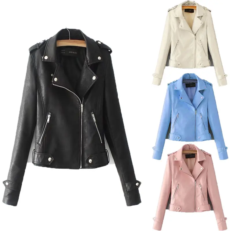 NANTEX – veste en cuir PU pour femme, nouvelle collection automne-hiver, personnalisée, pour l'extérieur, noir, moto