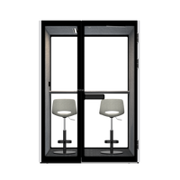 Cabina de Oficina Insonorizada Comine, Sofá Esquinero de Tela con Respaldo Alto, Estructura Moderna de Aleación de Aluminio, Iluminación LED, Venta Caliente