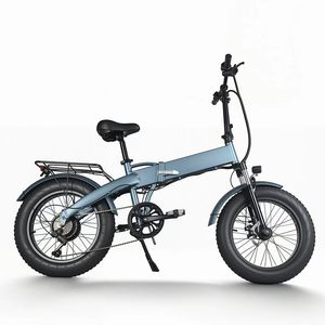 Folding 20*4-inch Fat Tire E Bike 48V 7 Speed Aluminum Alloy <b>Frame</b> Rear Hub Motor Urban Commuter <b>Bicycle</b> - Product Image 1