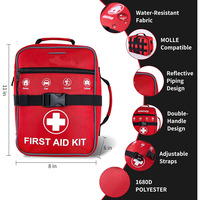 Grande Trousse de Premiers Soins d'Urgence avec Fermeture Éclair, Design Simple, Tissu Polyester Résistant à l'Eau, Idéale pour la Survie, la Voiture et la Maison