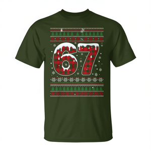 Camiseta festiva a cuadros con diseño de meme navideño 67 - Product Image 2