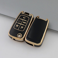 Casing Kunci Mobil TPU Flip Fob untuk Chevrolet Cruze Camaro Buick Regal 5 Tombol, Aksesoris Pelindung Kunci