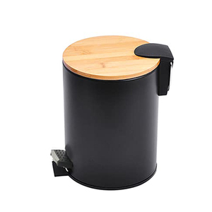 Office Garbage <strong>Bin</strong> <strong>Fire</strong> Resistant Waste <strong>Bin</strong> with Toilet Brush Commercial Stainless Steel Painted Metal Foot Pedal Lid All-season - Product Image 6