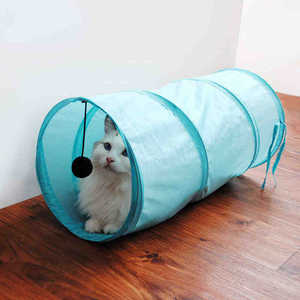 Jouet pour chat, tente pliable pour <span class=keywords><strong>passe</strong></span>-chat, Tunnel coloré en Polyester, Dragon au sol, avec boule pendante, livraison gratuite - Product Image 1