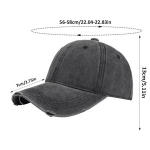 Casquette de baseball 6 panneaux personnalisée en coton délavé, style rétro vintage, effet vieilli, bordure déchirée, style sportif, Gorras disponibles en gros - Product Image 4