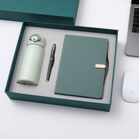 Ensemble cadeau d'entreprise personnalisé en cuir vert, bloc-notes rechargeable, bloc-notes en gros, articles cadeaux promotionnels pour entreprises, bloc-notes avec stylo