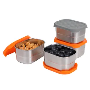 Stainless Steel Leak Proof container sealed Bento Box with Silicone Lid Snack Food Jar Perfect for school lunches or snacks