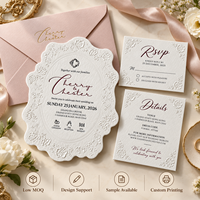 Suite d'invitations de mariage personnalisées en relief 3D à motifs floraux, avec carte RSVP dorée et enveloppe – Fabricant en gros, faible MOQ