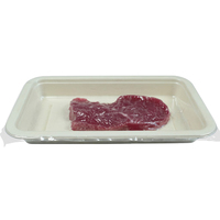 Barquette alimentaire scellée en bagasse compostable laminée pour viande fraîche, emballage VSP en fibre de canne à sucre moulée